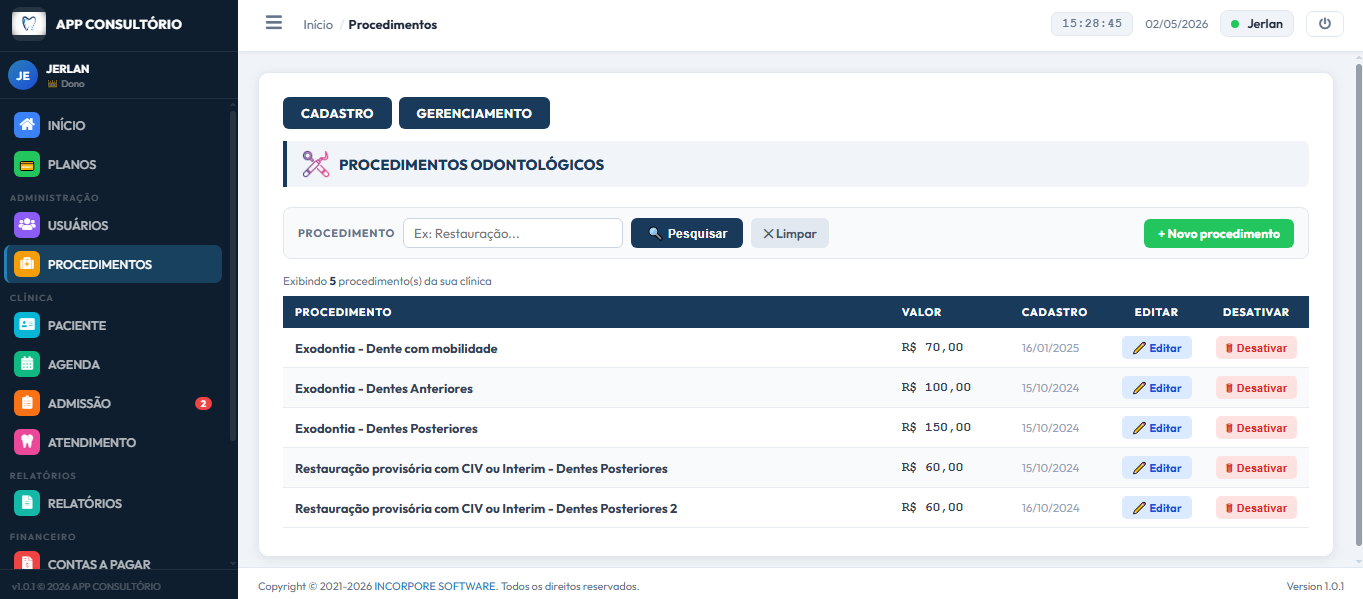 Procedimentos